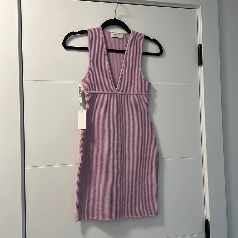 NWT babaton sculpt knit v neck dress